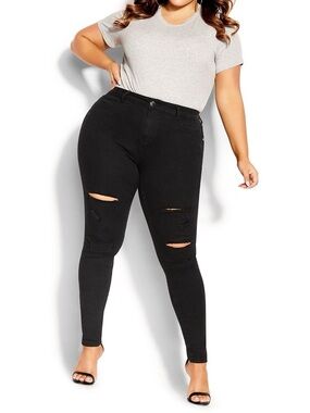City Chic Harley Fit Rock N Roll Rip Skinny Jean